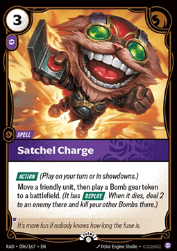 Satchel Charge RAD-096/167-P Foil Riftbound card
