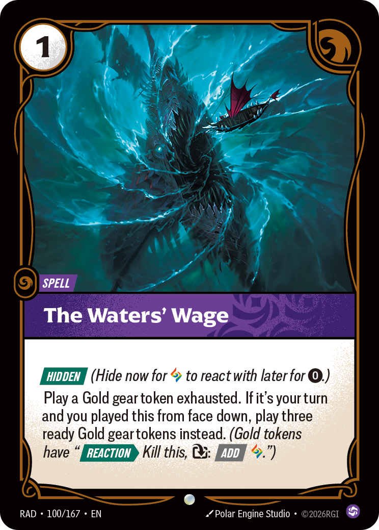 The Waters' Wage RAD-100/167 Normal Riftbound card