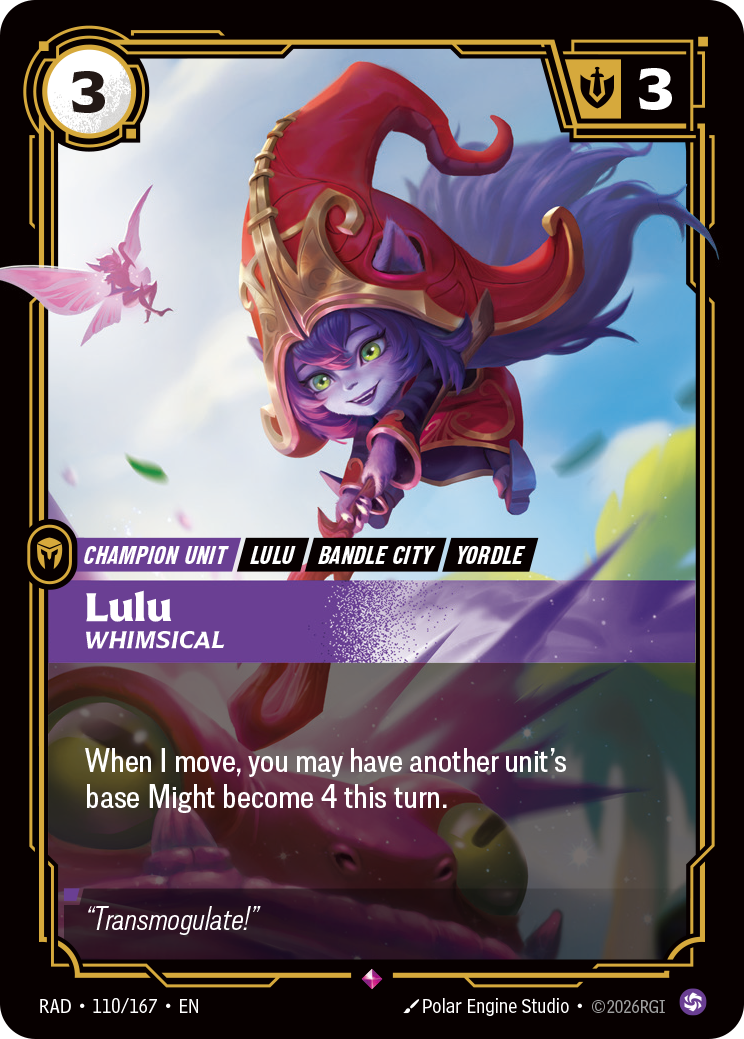 Lulu, Whimsical RAD-110/167 Normal Riftbound card