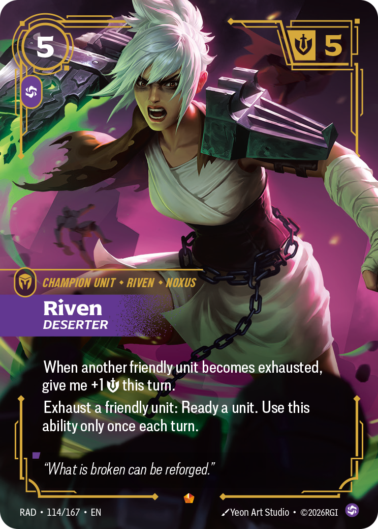 Riven, Deserter RAD-114/167 Normal Riftbound card
