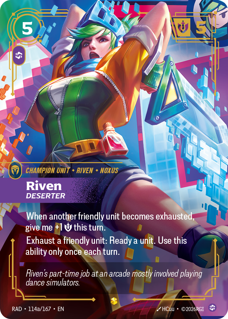 Riven, Deserter RAD-114a/167 Alternate Art Riftbound card