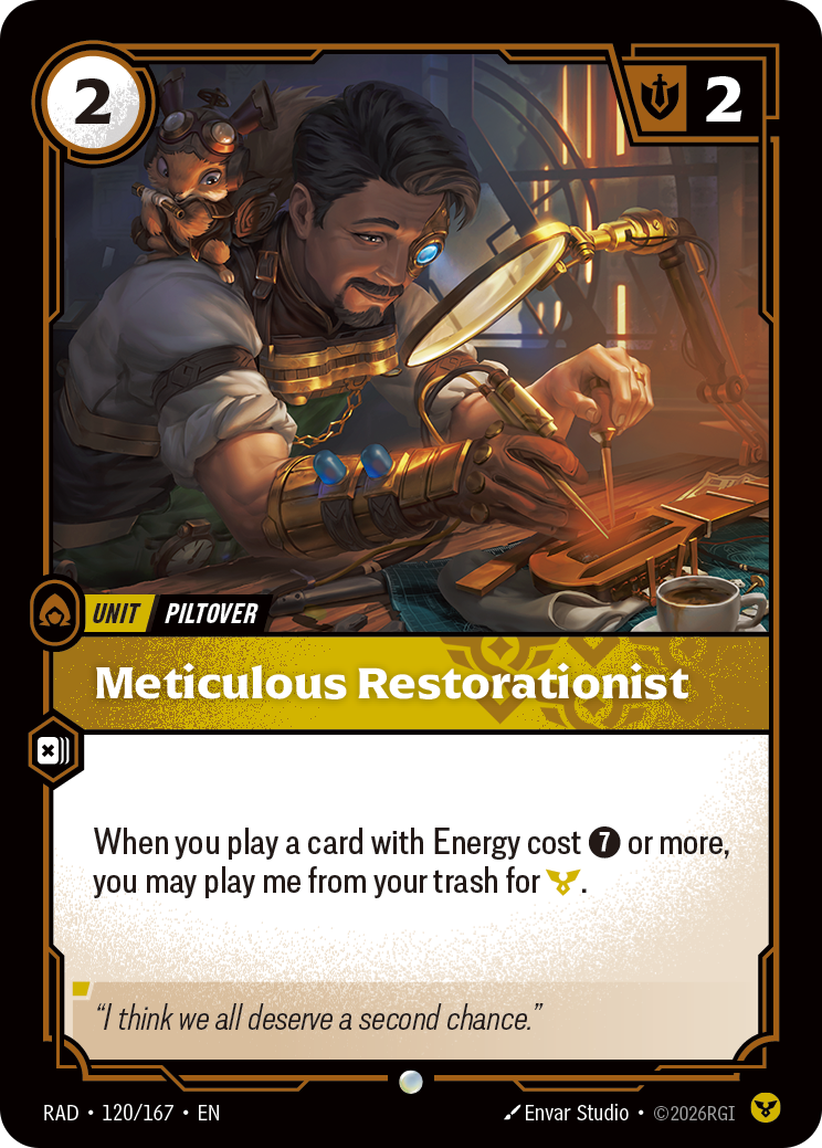 Meticulous Restorationist RAD-120/167 Normal Riftbound card