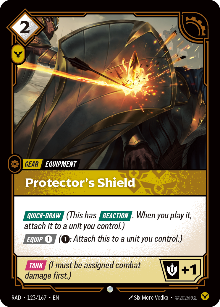 Protector's Shield RAD-123/167 Normal Riftbound card