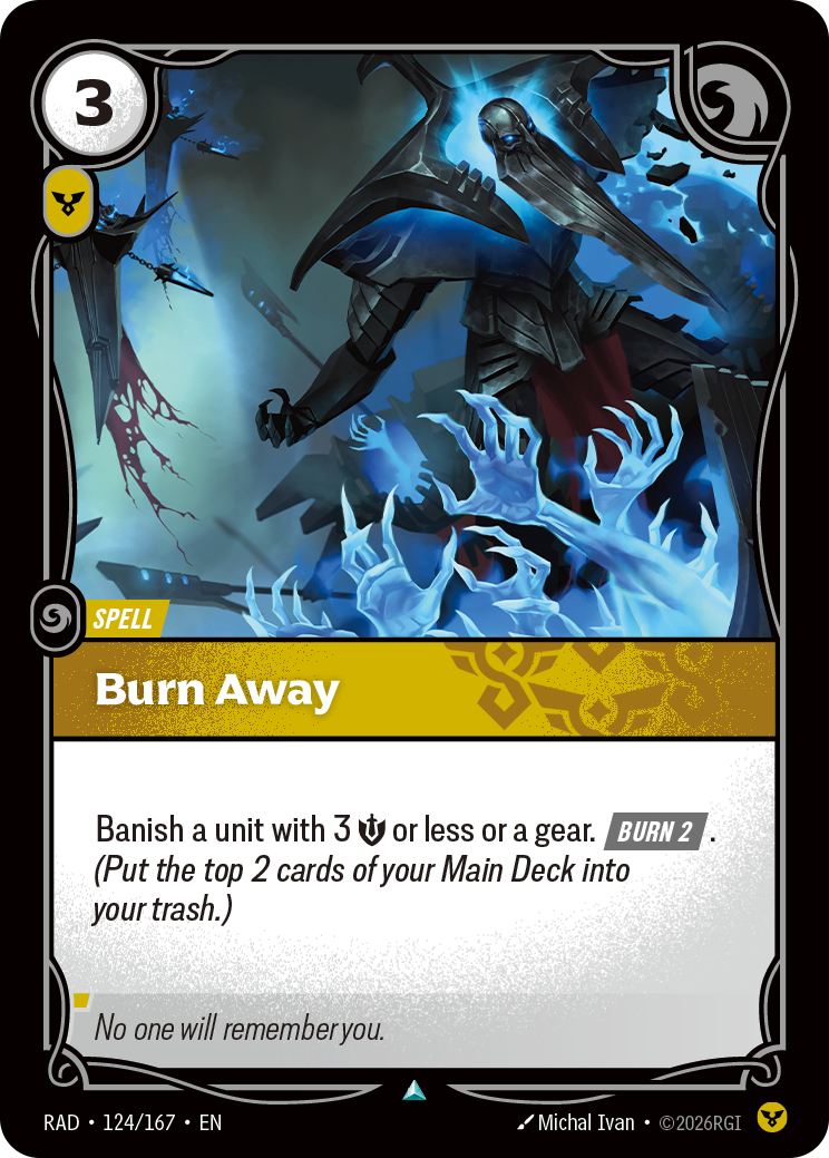 Burn Away RAD-124/167 Normal Riftbound card