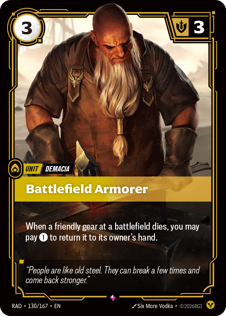 Battlefield Armorer RAD-130/167 Normal Riftbound card