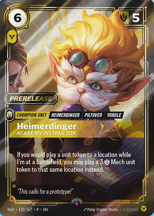 Heimerdinger, Academy Instructor RAD-132/167-P-PRE Foil Riftbound card