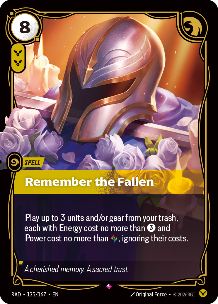 Remember the Fallen RAD-135/167 Normal Riftbound card