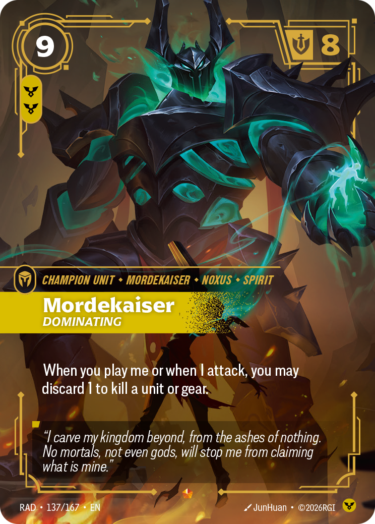 Mordekaiser, Dominating RAD-137/167 Normal Riftbound card