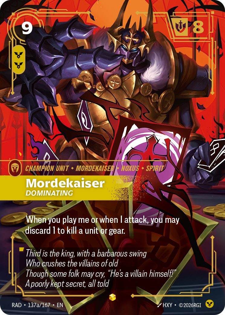 Mordekaiser, Dominating RAD-137a/167 Alternate Art Riftbound card
