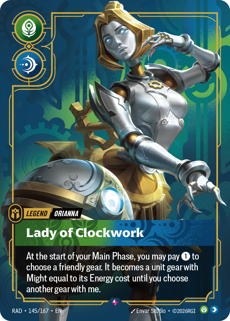 Lady of Clockwork RAD-145/167 Normal Riftbound card