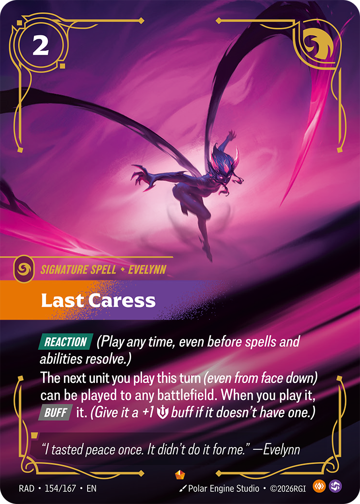 Last Caress RAD-154/167 Normal Riftbound card