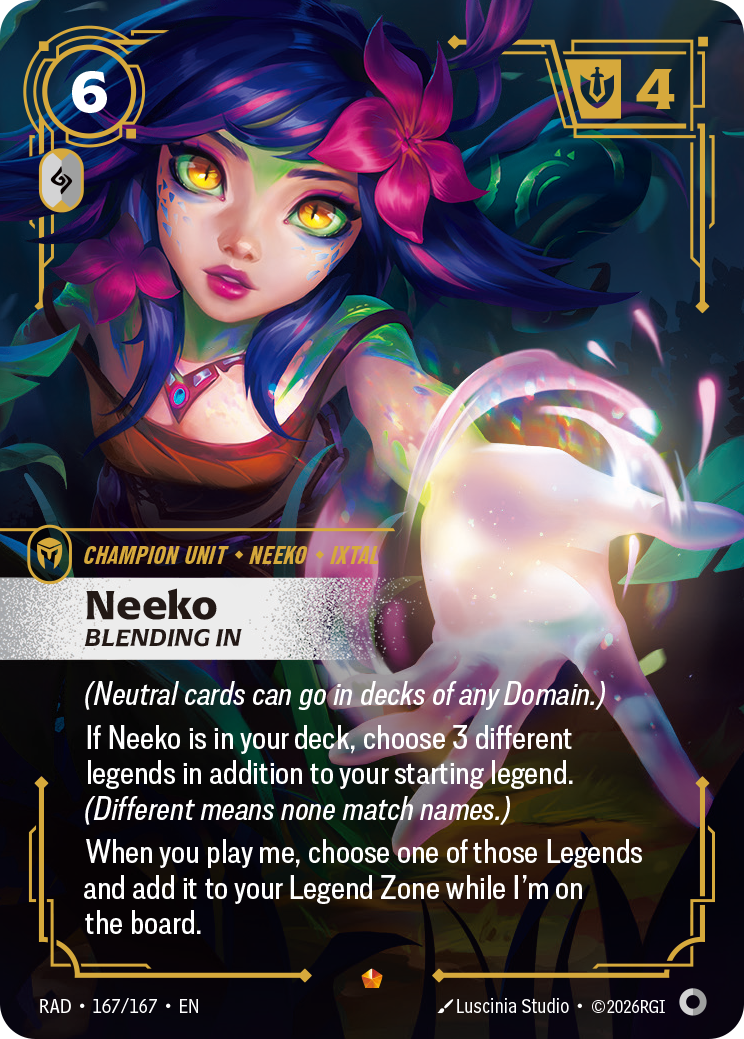 Neeko, Blending In RAD-167/167 Normal Riftbound card