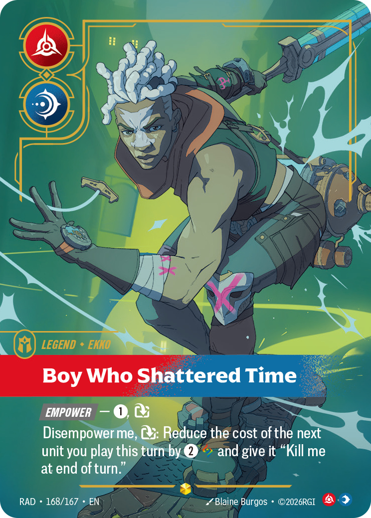 Boy Who Shattered Time RAD-168/167 Alternate Art Riftbound card