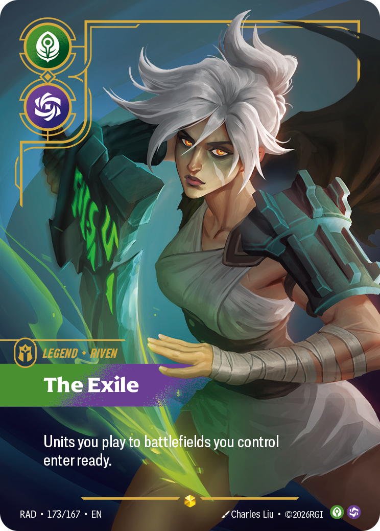 The Exile RAD-173/167 Alternate Art Riftbound card