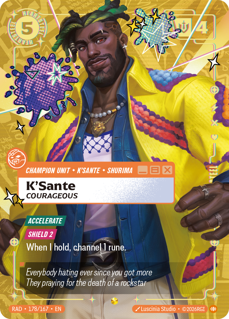 K'Sante, Courageous RAD-178/167 Alternate Art Riftbound card