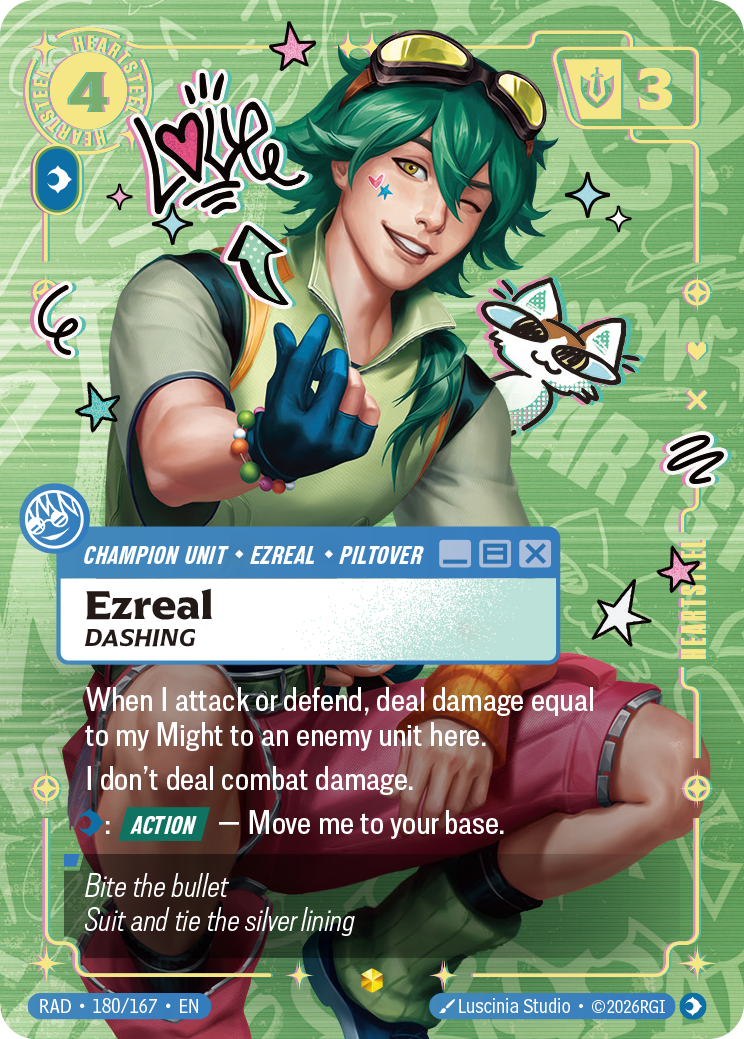 Ezreal, Dashing RAD-180/167 Alternate Art Riftbound card