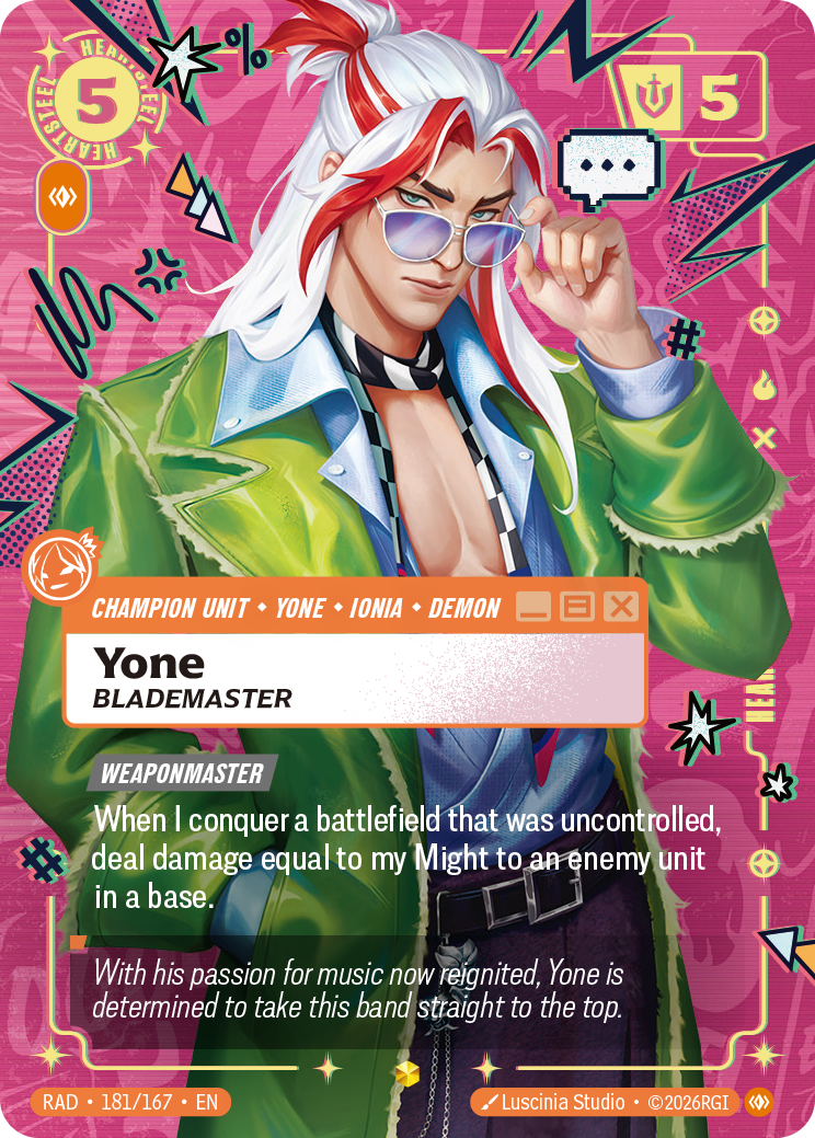 Yone, Blademaster RAD-181/167 Alternate Art Riftbound card