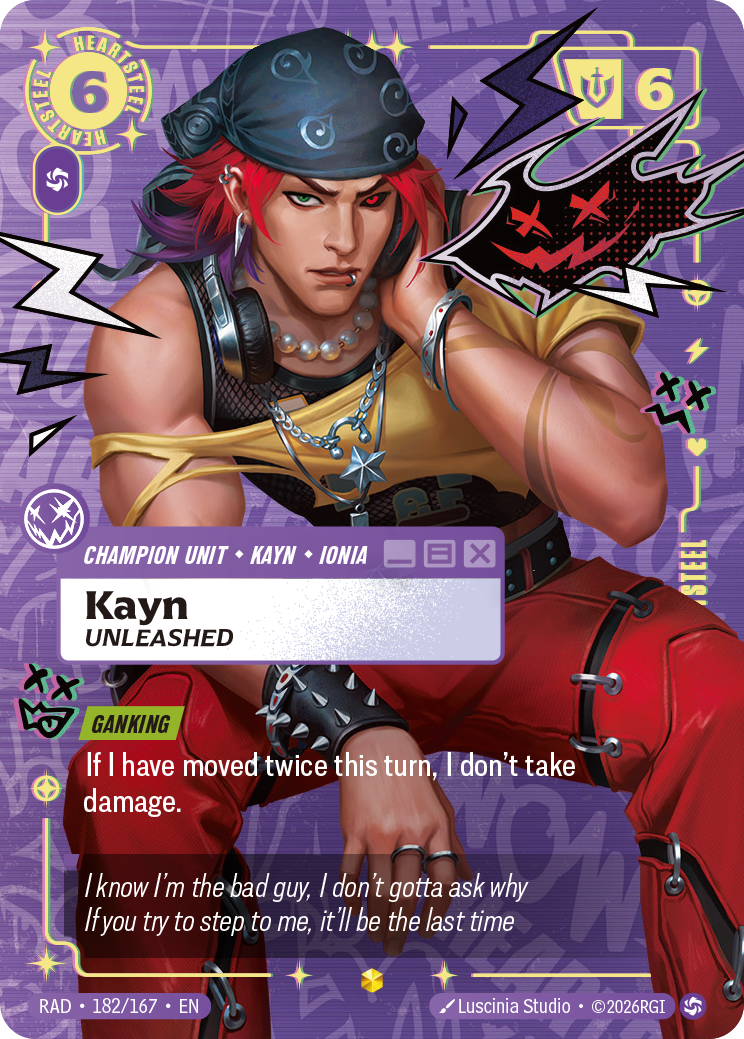 Kayn, Unleashed RAD-182/167 Alternate Art Riftbound card