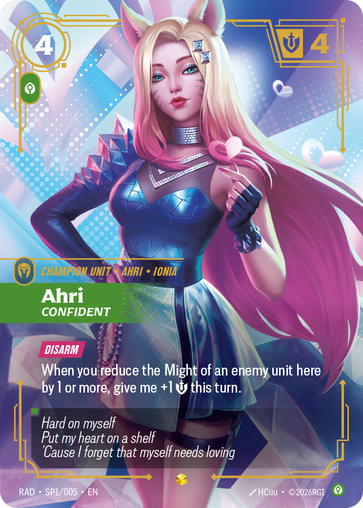 Ahri, Confident RAD-SP1/005 Normal Riftbound card
