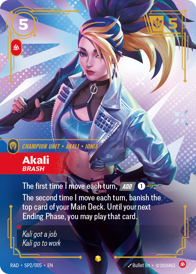 Akali, Brash RAD-SP2/005 Normal Riftbound card