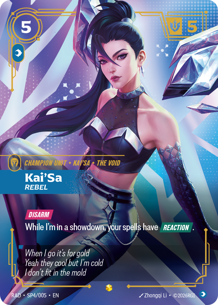 Kai'Sa, Rebel RAD-SP4/005 Normal Riftbound card