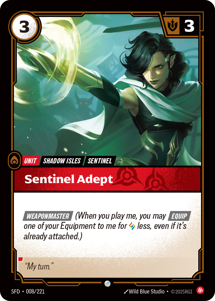 Sentinel Adept SFD-008/221 Normal Riftbound card