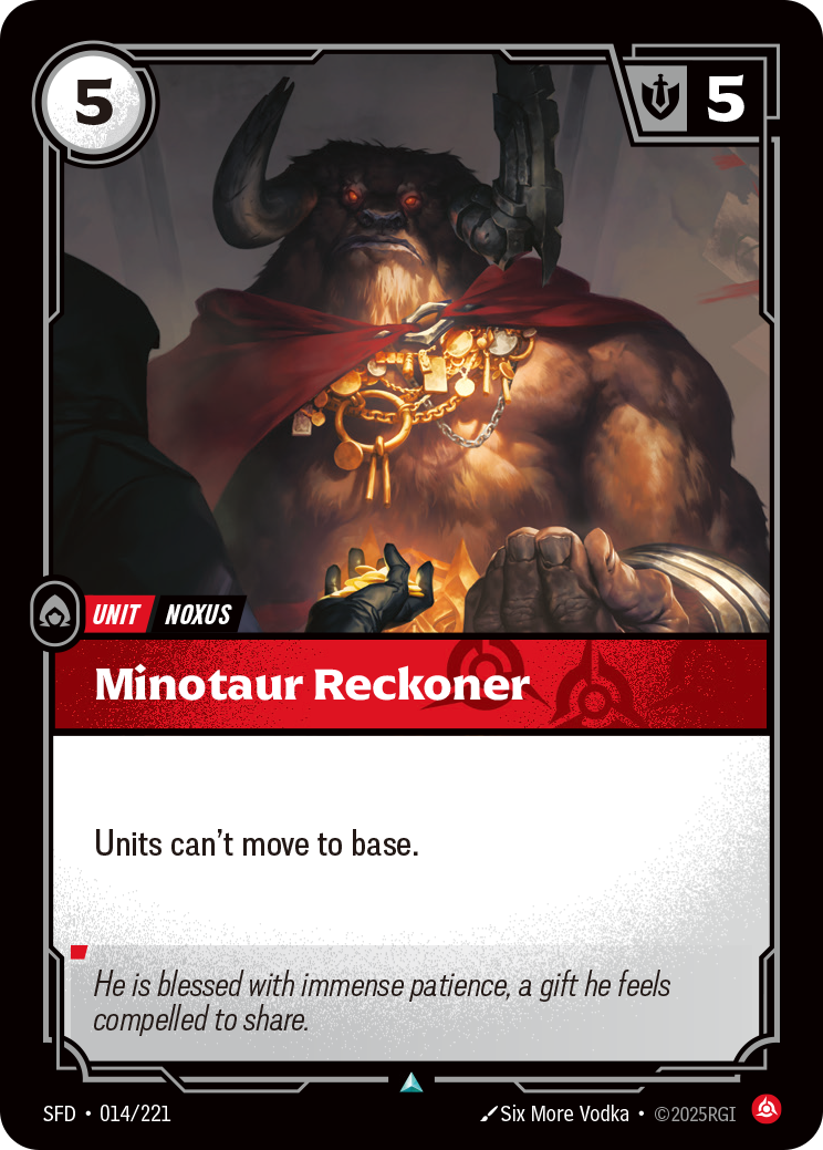 Minotaur Reckoner SFD-014/221 Normal Riftbound card