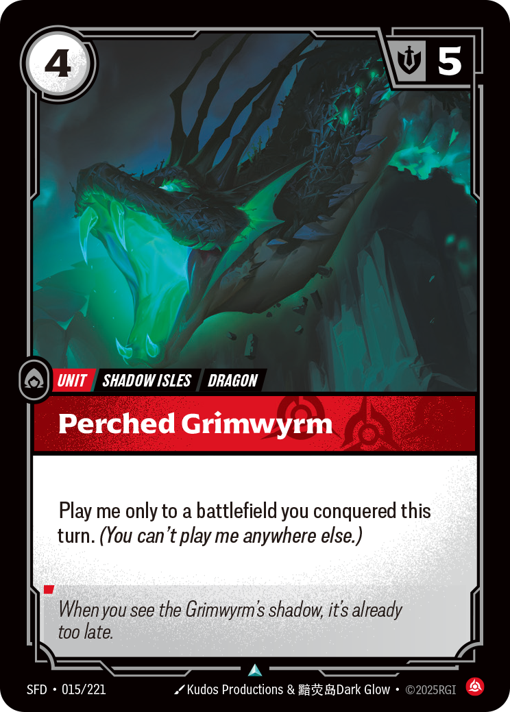 Perched Grimwyrm SFD-015/221 Normal Riftbound card