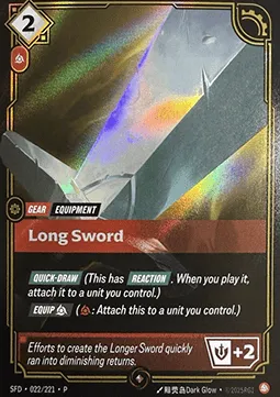 Long Sword SFD-022/221-P Normal Riftbound card