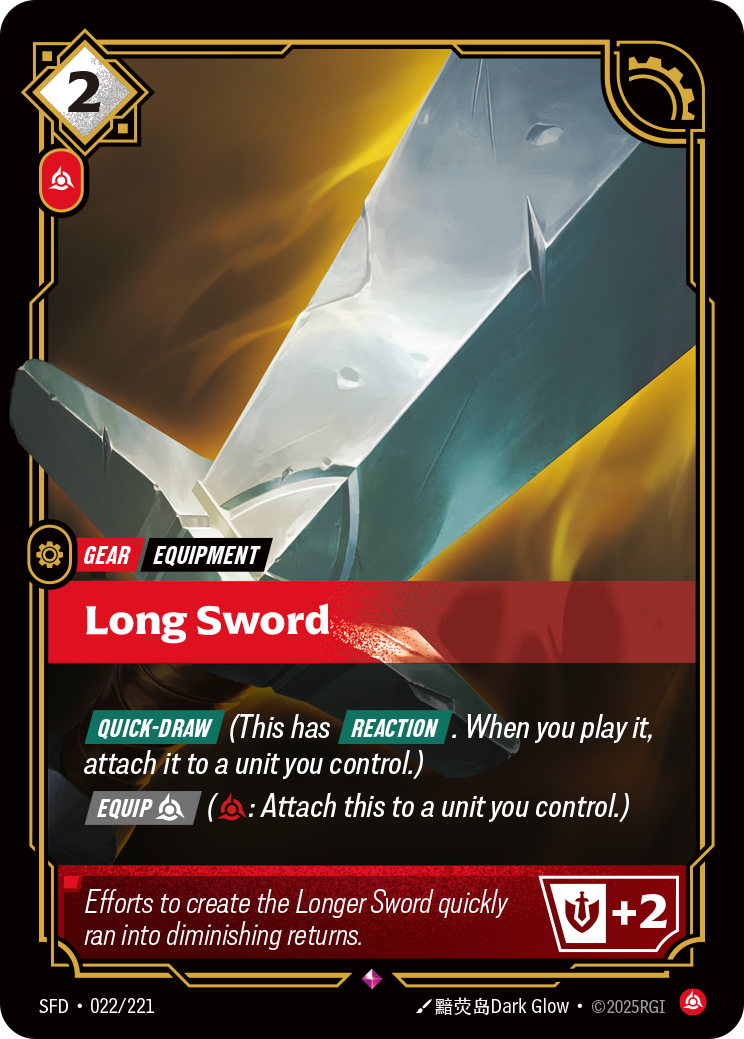 Long Sword SFD-022/221 Normal Riftbound card