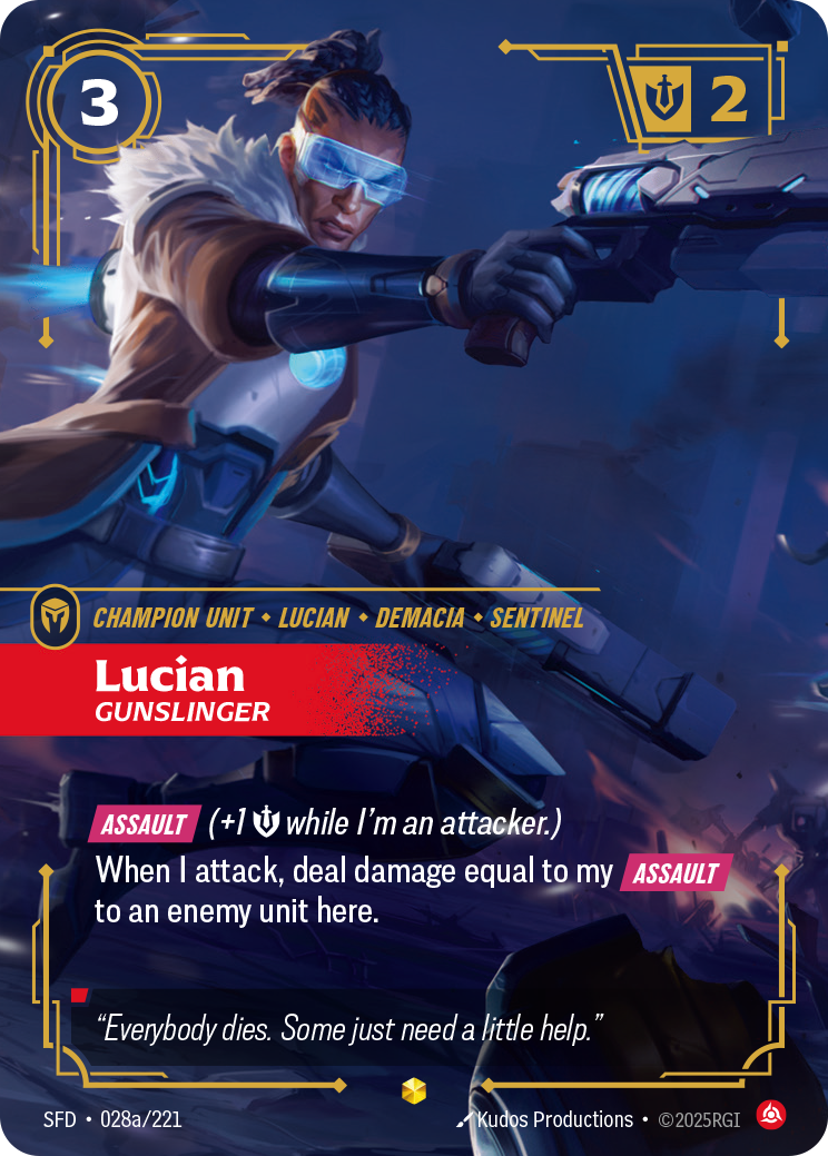 Lucian, Gunslinger SFD-028a/221 Alternate Art Riftbound card