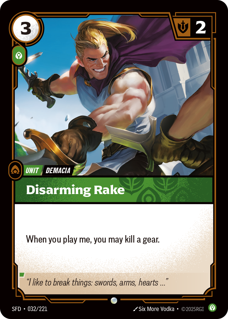Disarming Rake SFD-032/221 Normal Riftbound card