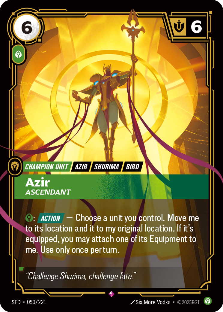 Azir, Ascendant SFD-050/221 Normal Riftbound card