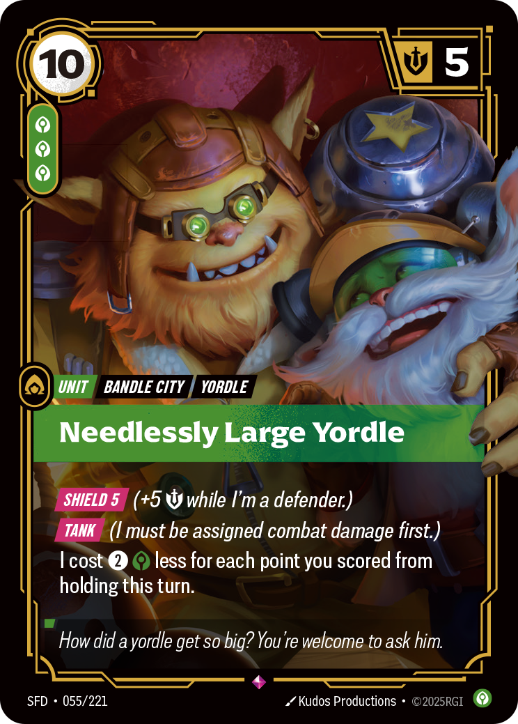 Needlessly Large Yordle SFD-055/221 Normal Riftbound card