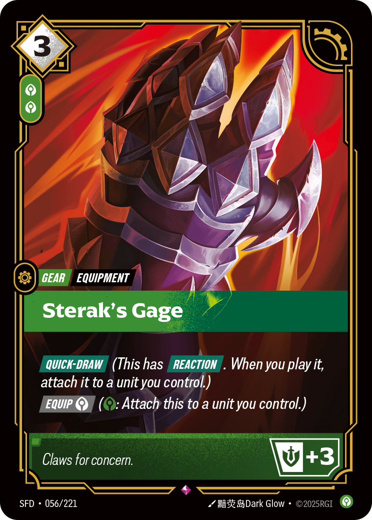 Sterak's Gage SFD-056/221 Normal Riftbound card