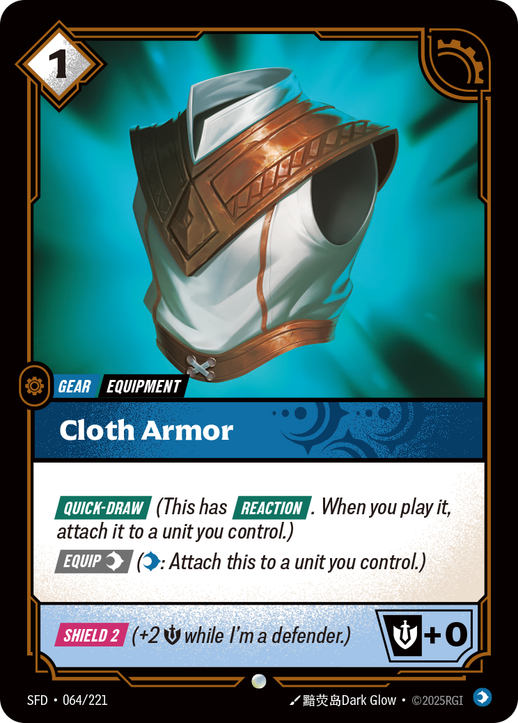 Cloth Armor SFD-064/221 Normal Riftbound card