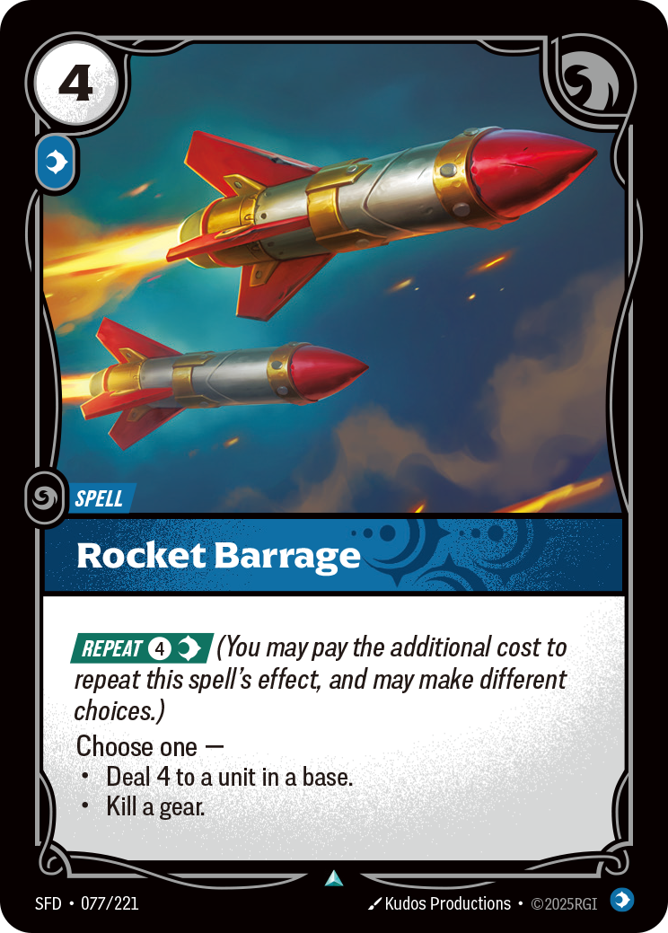 Rocket Barrage SFD-077/221 Normal Riftbound card