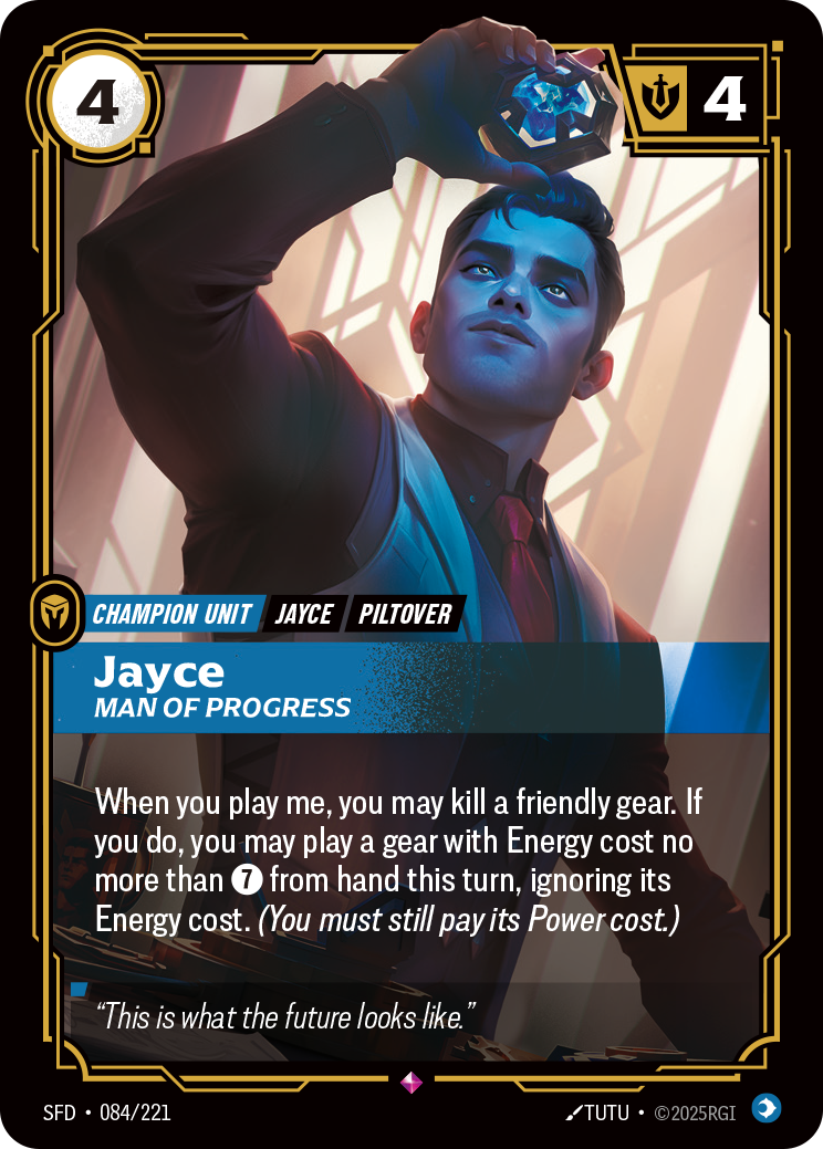 Jayce, Man of Progress SFD-084/221 Normal Riftbound card