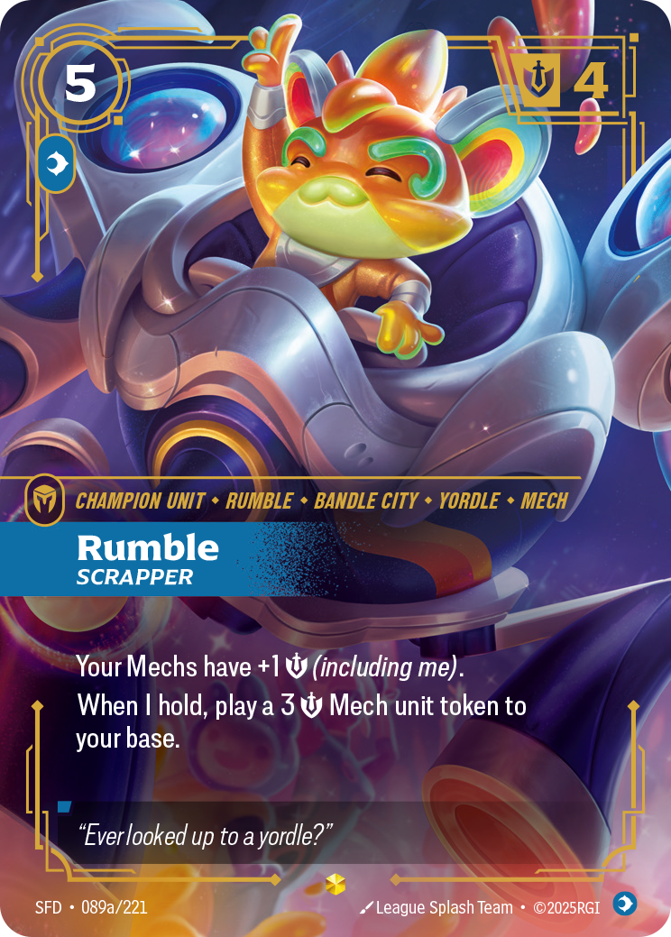 Rumble, Scrapper SFD-089a/221 Alternate Art Riftbound card