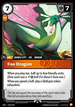 Fae Dragon SFD-101-NN Foil Riftbound card