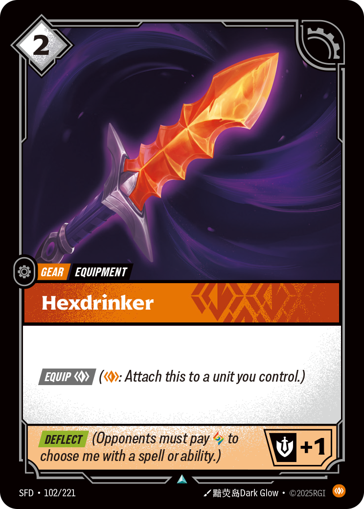 Hexdrinker SFD-102/221 Normal Riftbound card