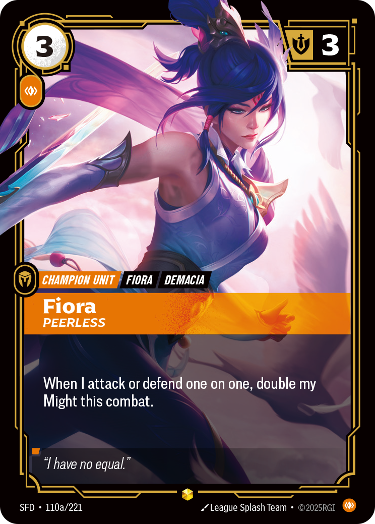 Fiora, Peerless SFD-110a · Alternate Art Foil