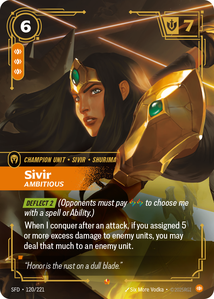 Sivir, Ambitious SFD-120/221 Normal Riftbound card