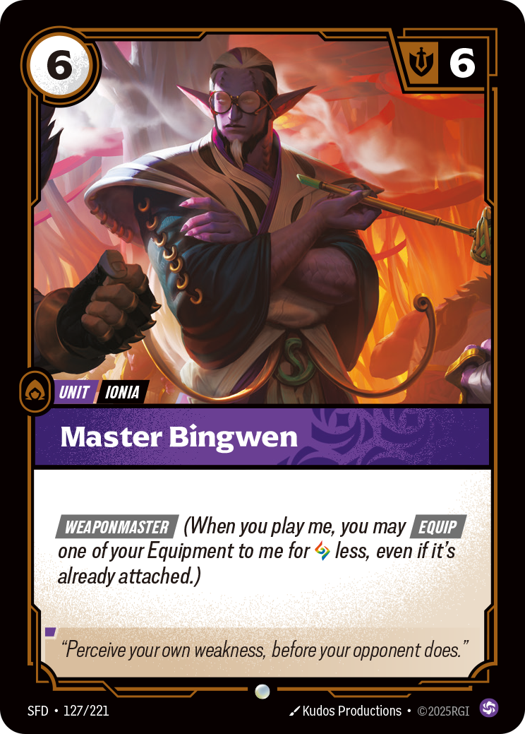 Master Bingwen SFD-127/221 Normal Riftbound card