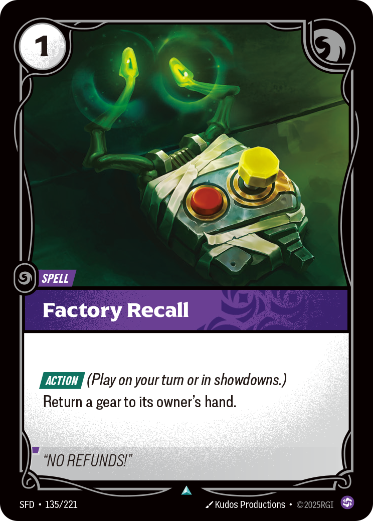 Factory Recall SFD-135/221 Normal Riftbound card