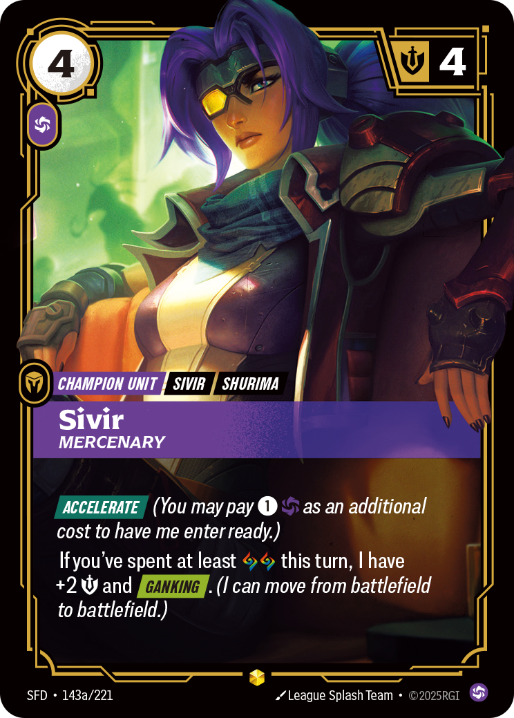 Sivir, Mercenary Riftbound card
