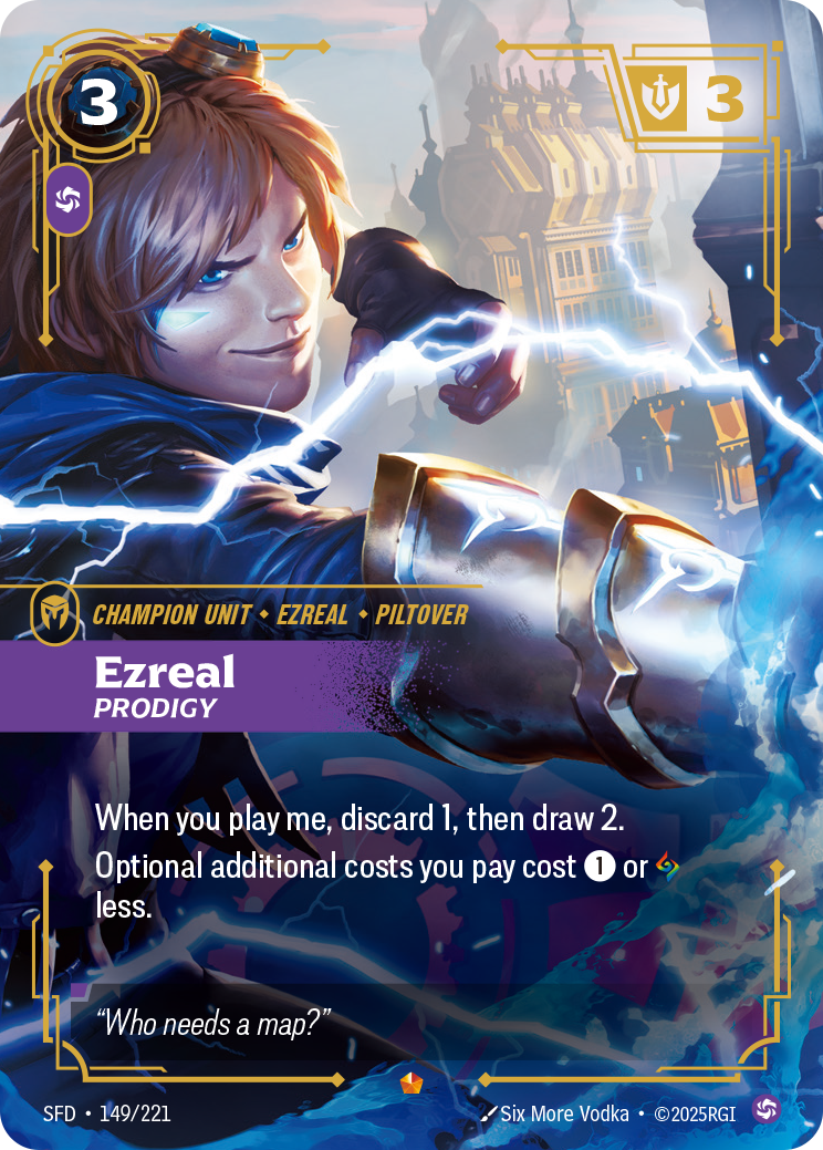 Ezreal, Prodigy SFD-149/221 Normal Riftbound card