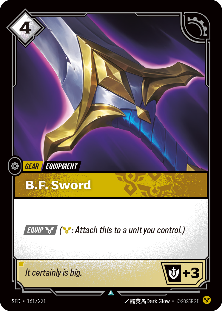 B.F. Sword SFD-161/221 Normal Riftbound card