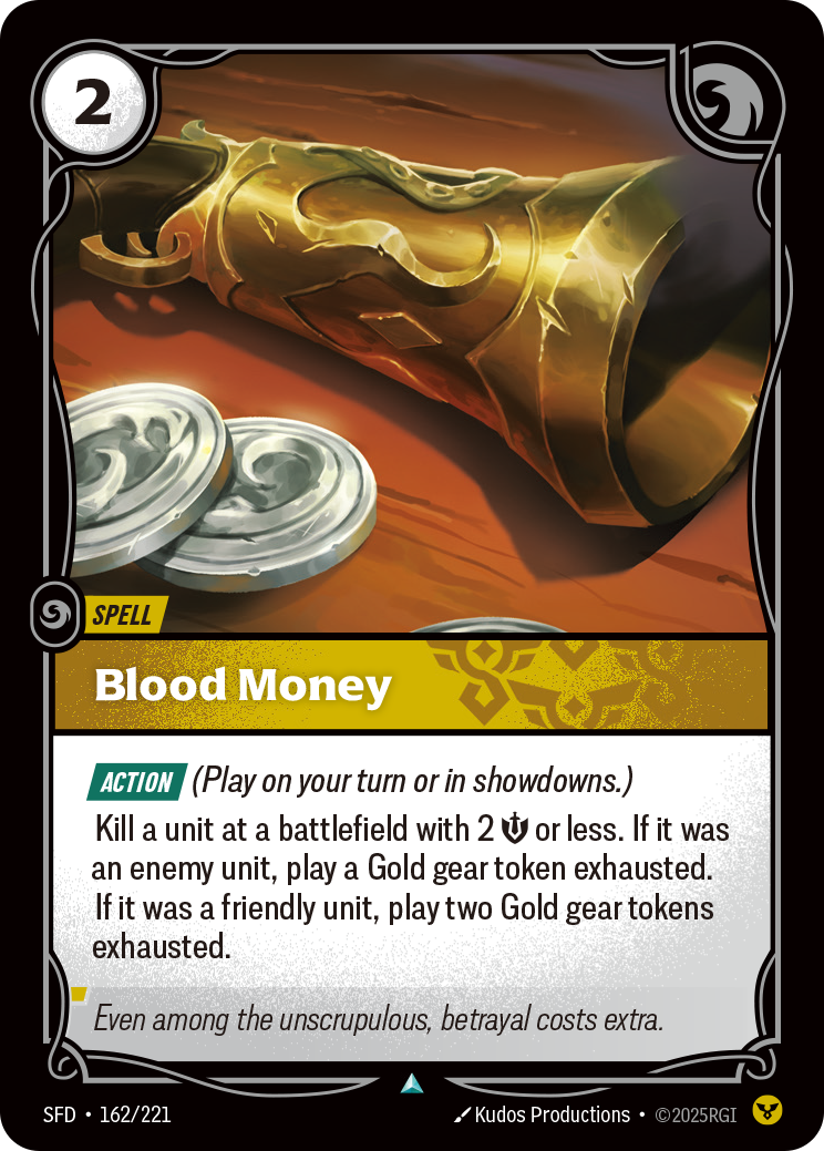 Blood Money SFD-162/221 Normal Riftbound card