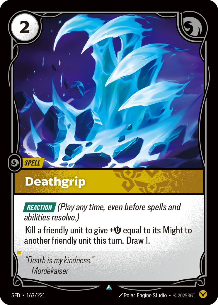 Deathgrip SFD-163/221 Normal Riftbound card
